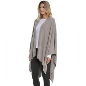 BAREFOOT DREAMS COZYCHIC LITE WEEKEND WRAP HEATHERED DRIFTWOOD TAUPE